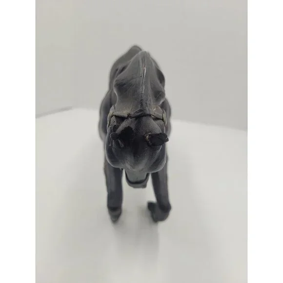 Vintage Large 14" LEATHER Wrapped Rearing Horse Figure W/ Saddle - Picture 14 of 16